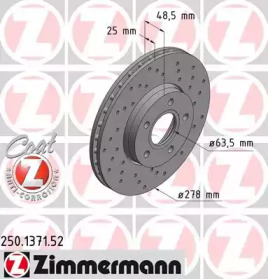 Тормозной диск ZIMMERMANN 250.1371.52