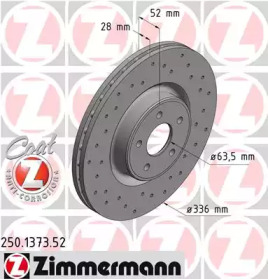 Тормозной диск ZIMMERMANN 250.1373.52