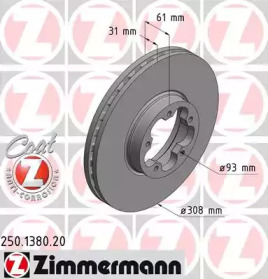 Тормозной диск ZIMMERMANN 250.1380.20