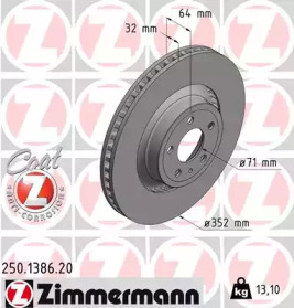 Тормозной диск ZIMMERMANN 250.1386.20