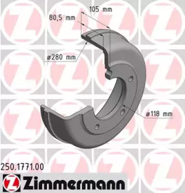 Тормозный барабан ZIMMERMANN 250.1771.00