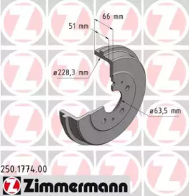 Тормозный барабан ZIMMERMANN 250.1774.00