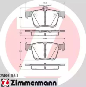 Комплект тормозных колодок ZIMMERMANN 25008.165.1