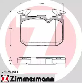 Комплект тормозных колодок ZIMMERMANN 25028.181.1