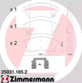 Комплект тормозных колодок ZIMMERMANN 25031.185.2