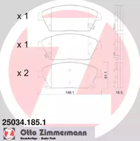 Комплект тормозных колодок ZIMMERMANN 25034.185.1