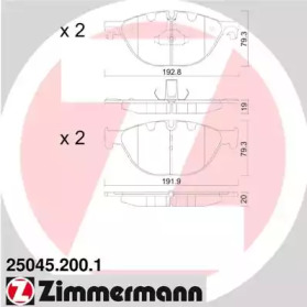 Комплект тормозных колодок ZIMMERMANN 25045.200.1