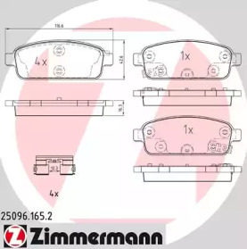 Комплект тормозных колодок ZIMMERMANN 25096.165.2