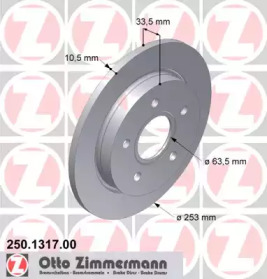 Тормозной диск ZIMMERMANN 250.1317.00