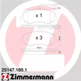 Комплект тормозных колодок ZIMMERMANN 25147.180.1