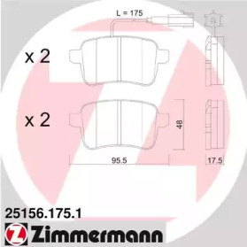 Комплект тормозных колодок ZIMMERMANN 25156.175.1