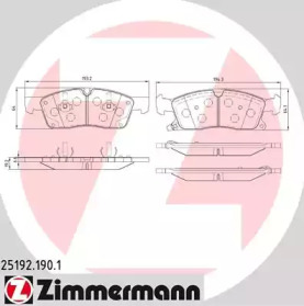 Комплект тормозных колодок ZIMMERMANN 25192.190.1