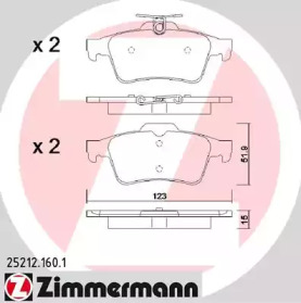 Комплект тормозных колодок ZIMMERMANN 25212.160.1