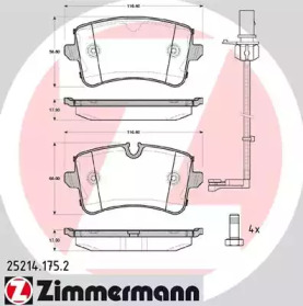 Комплект тормозных колодок ZIMMERMANN 25214.175.2