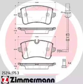 Комплект тормозных колодок ZIMMERMANN 25214.175.3