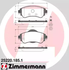 Комплект тормозных колодок ZIMMERMANN 25220.185.1