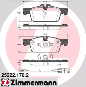 Комплект тормозных колодок ZIMMERMANN 25222.170.2