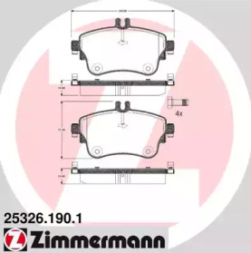 Комплект тормозных колодок ZIMMERMANN 25326.190.1