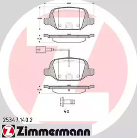 Комплект тормозных колодок ZIMMERMANN 25347.140.2