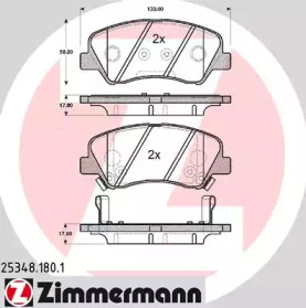 Комплект тормозных колодок ZIMMERMANN 25348.180.1