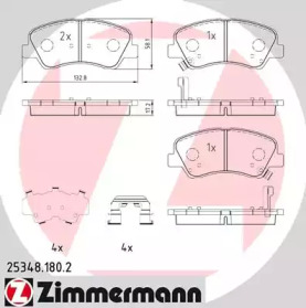 Комплект тормозных колодок ZIMMERMANN 25348.180.2