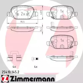 Комплект тормозных колодок ZIMMERMANN 25410.145.2