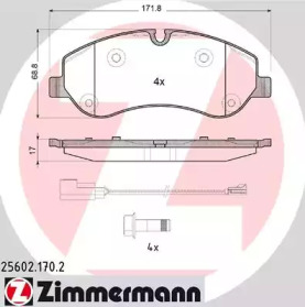 Комплект тормозных колодок ZIMMERMANN 25602.170.2