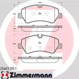 Комплект тормозных колодок ZIMMERMANN 25603.175.1