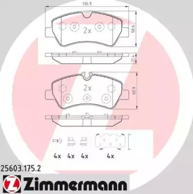 Комплект тормозных колодок ZIMMERMANN 25603.175.2