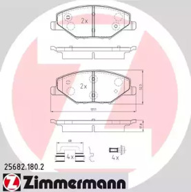 Комплект тормозных колодок ZIMMERMANN 25682.180.2