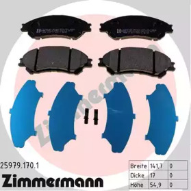 Комплект тормозных колодок, дисковый тормоз ZIMMERMANN 25979.170.1