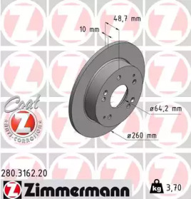 Тормозной диск ZIMMERMANN 280.3162.20