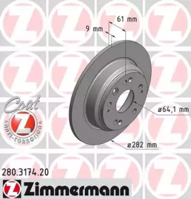 Тормозной диск ZIMMERMANN 280.3174.20