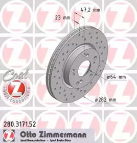 Тормозной диск ZIMMERMANN 280.3171.52