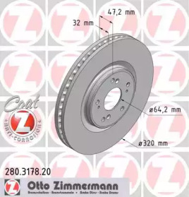 Тормозной диск ZIMMERMANN 280.3178.20