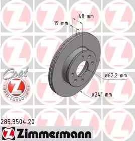 Тормозной диск ZIMMERMANN 285.3504.20