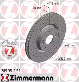 Тормозной диск ZIMMERMANN 285.3519.52