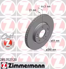 Тормозной диск ZIMMERMANN 285.3527.20