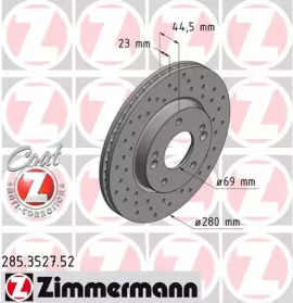 Тормозной диск ZIMMERMANN 285.3527.52