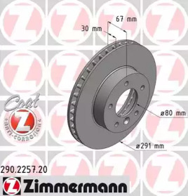 Тормозной диск ZIMMERMANN 290.2257.20