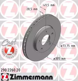 Тормозной диск ZIMMERMANN 290.2260.20