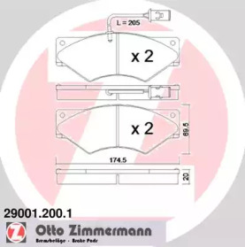 Комплект тормозных колодок ZIMMERMANN 29001.200.1