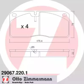 Комплект тормозных колодок ZIMMERMANN 29067.220.1