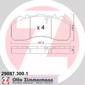 Комплект тормозных колодок ZIMMERMANN 29087.300.1