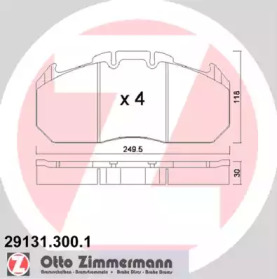 Комплект тормозных колодок ZIMMERMANN 29131.300.1