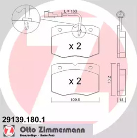 Комплект тормозных колодок ZIMMERMANN 29139.180.1