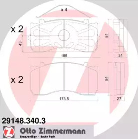 Комплект тормозных колодок ZIMMERMANN 29148.340.3