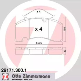 Комплект тормозных колодок ZIMMERMANN 29171.300.1