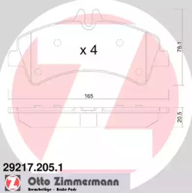 Комплект тормозных колодок ZIMMERMANN 29217.205.1