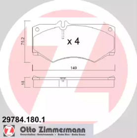 Комплект тормозных колодок ZIMMERMANN 29784.180.1